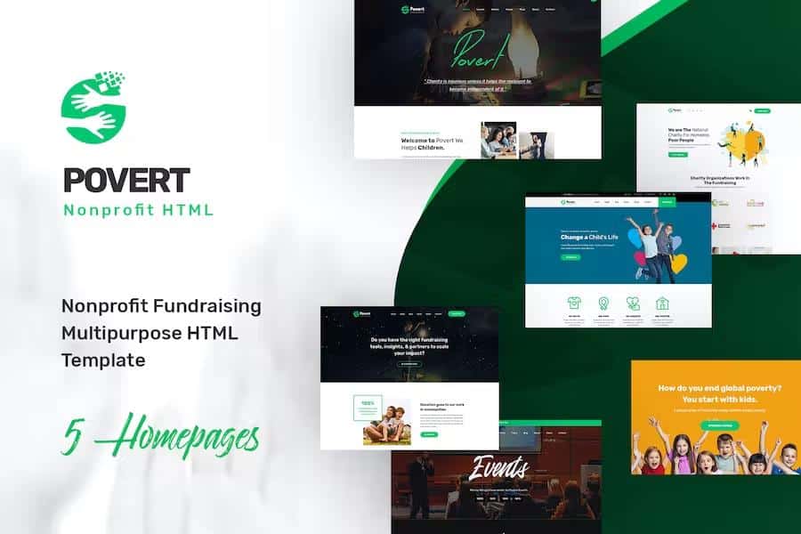 Product preview supplied for Povert - Nonprofit Fundraising Multipurpose HTML Template