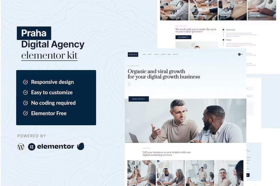 Product preview supplied for Praha - Digital Agency Elementor Template Kit