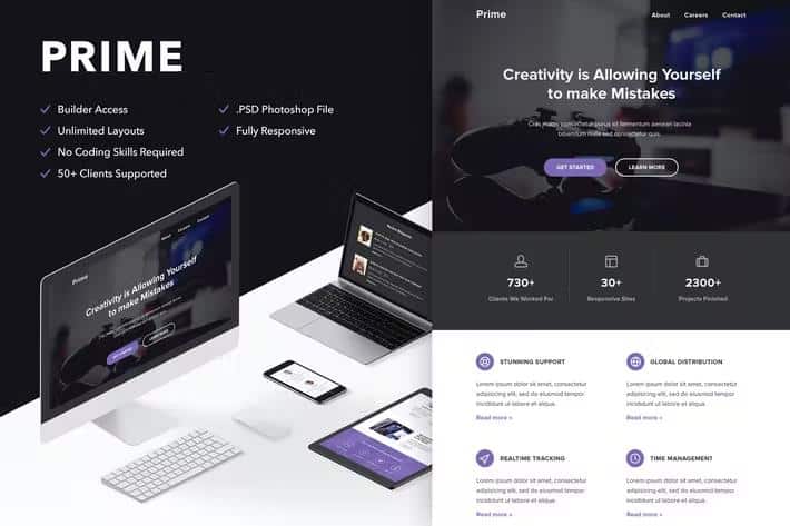 Prime + 10 Notify Templates & Themebuilder