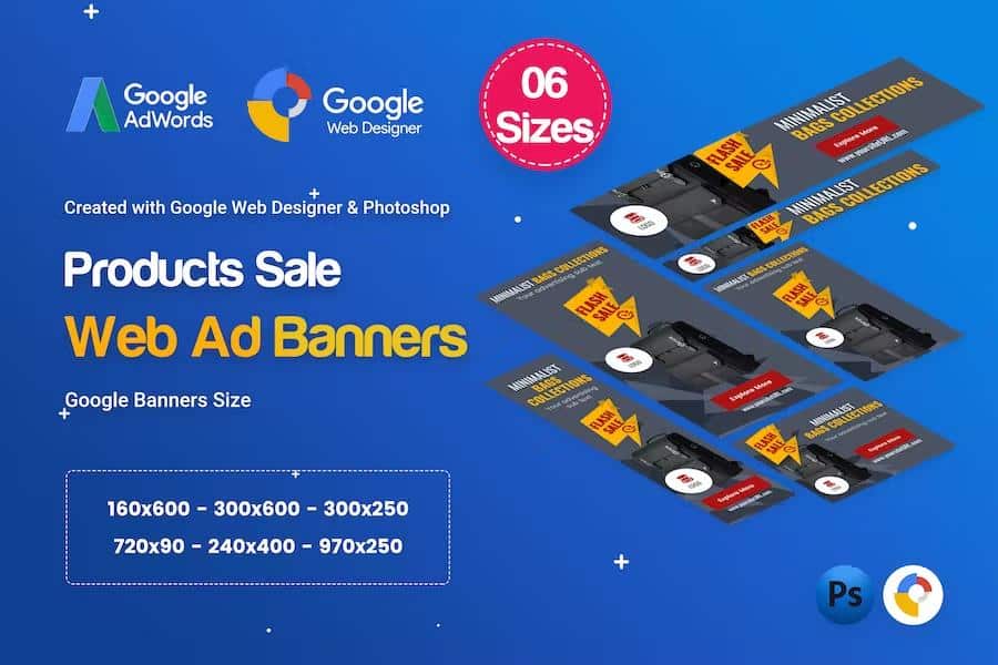 Product Sale Banners HTML5 D8 Ad - GWD & PSD
