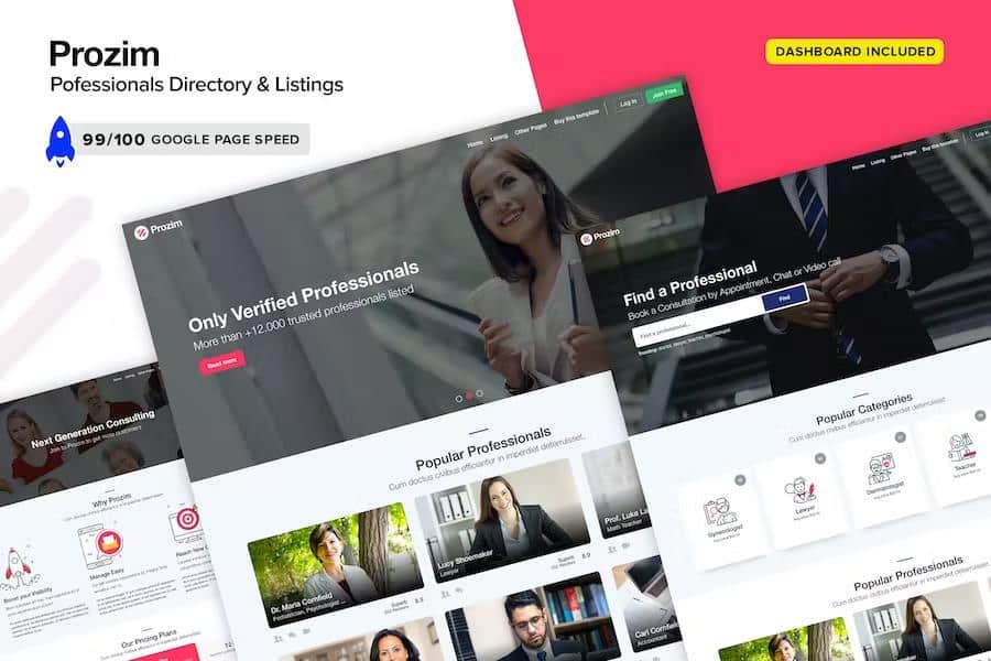 Prozim - Professionals Directory & Listings Template
