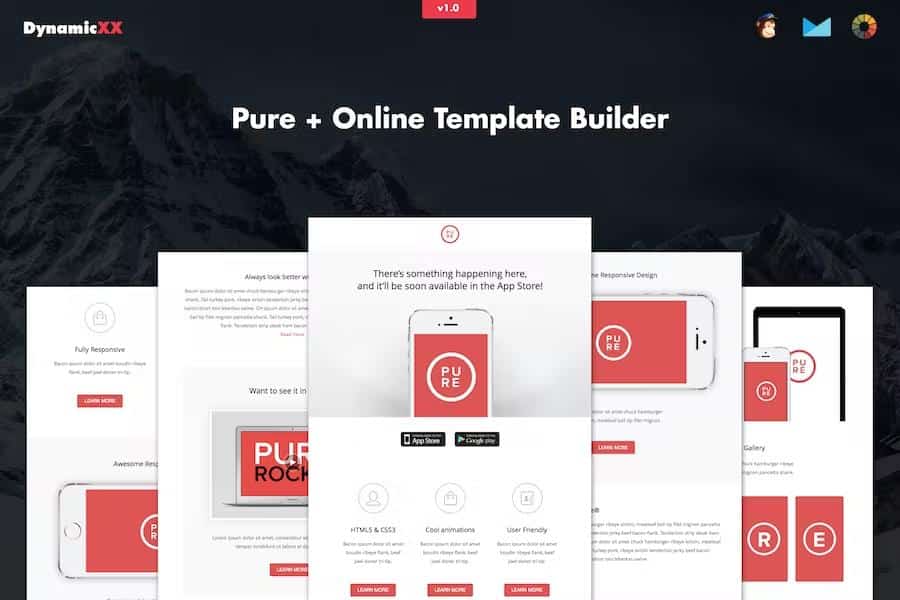 Pure - Responsive Email + Online Template Builder