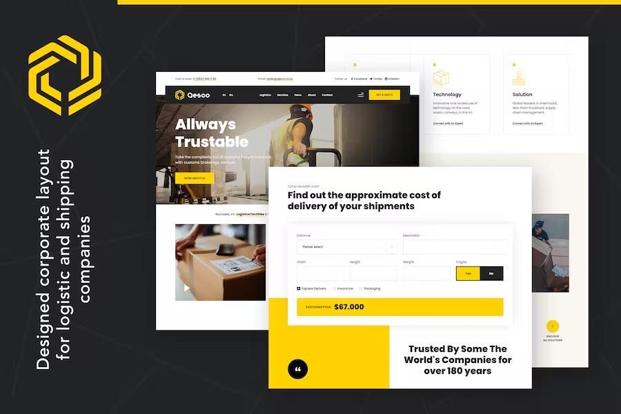 Qesco - Logistic Shipping Company WordPress Theme