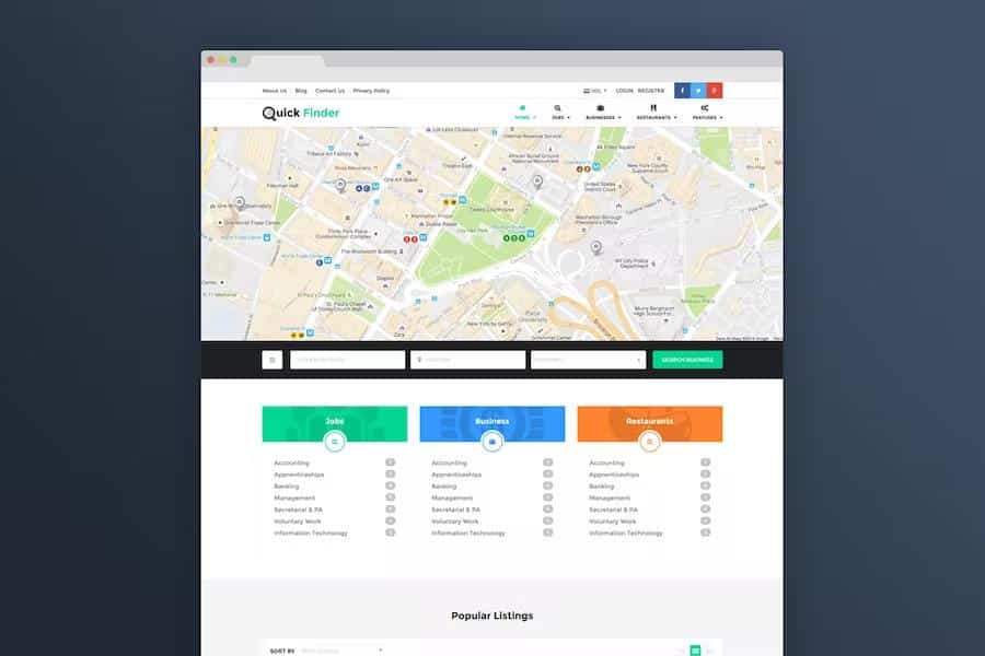 QuickFinder - Directory & Listings Template (Multi-Industry)