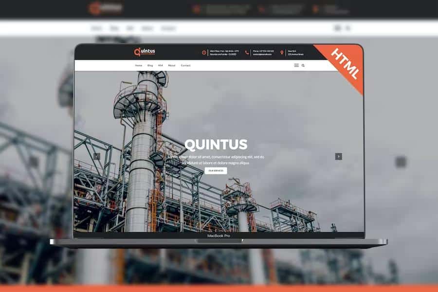 Quintus - Industry   Factory   Engineering HTML5 Template