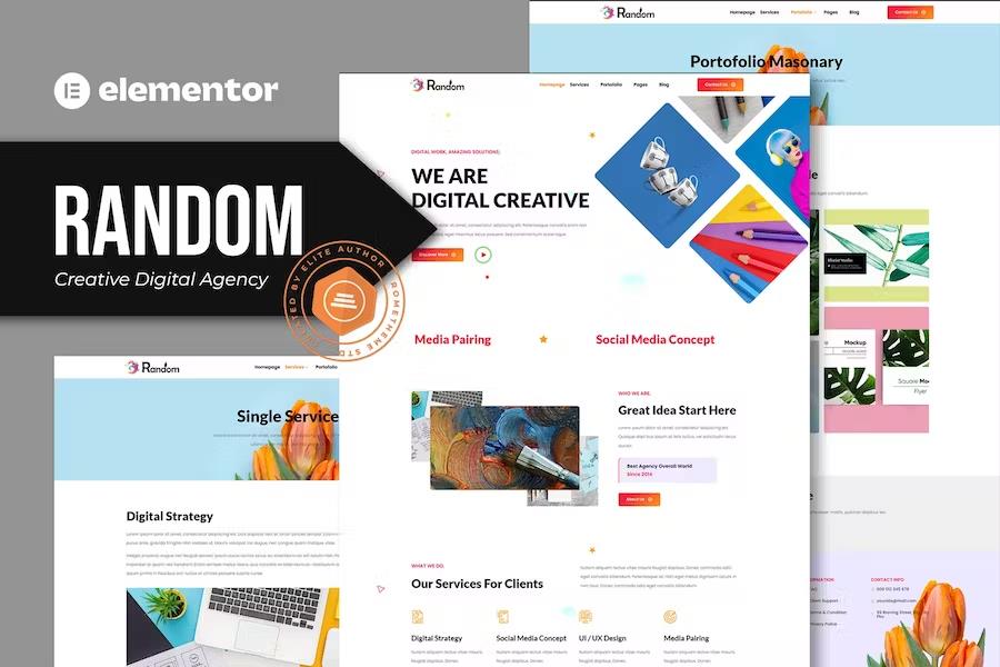 Random - Creative Digital Agency Elementor Template Kit listing image