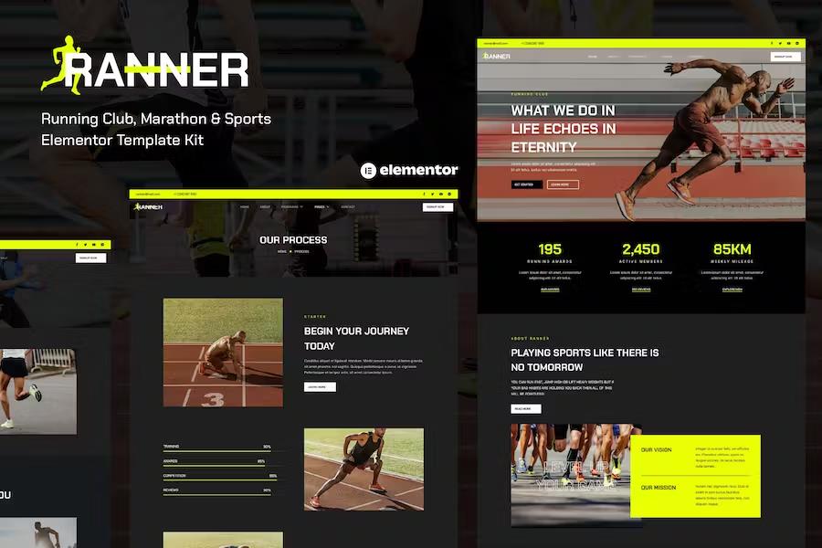 Ranner - Marathon Running Club  & Sports Elementor Template Kit