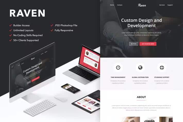 Preview image for Raven - Responsive Email + Themebuilder Access