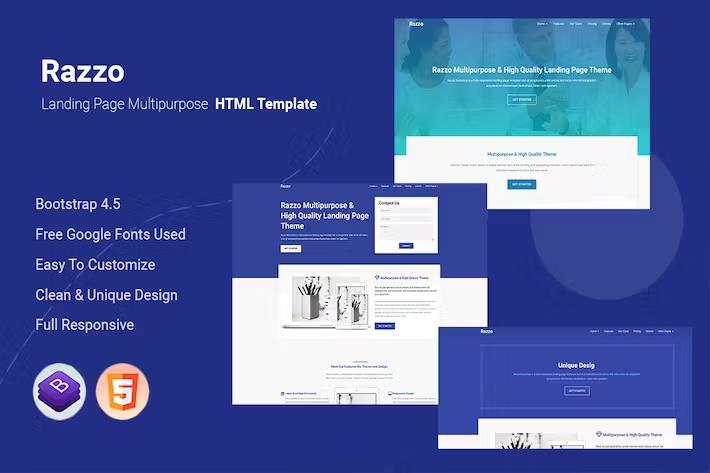 Razzo - Multipurpose Responsive Bootstrap Landing Page