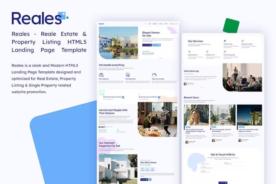 Reales - Real Estate & Property Listing HTML Landing Page Template