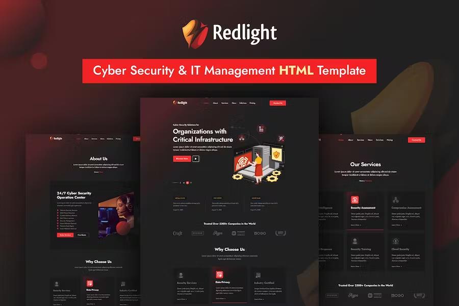 Preview image for Redlight | Cyber Security & IT Management HTML Template