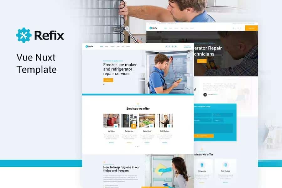 Refix - Vue Nuxt Fridge & Freezer Repair Company Template