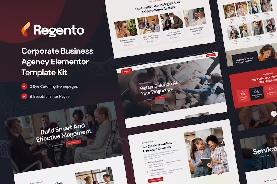 Product preview supplied for Regento - Business Agency Elementor Template Kit