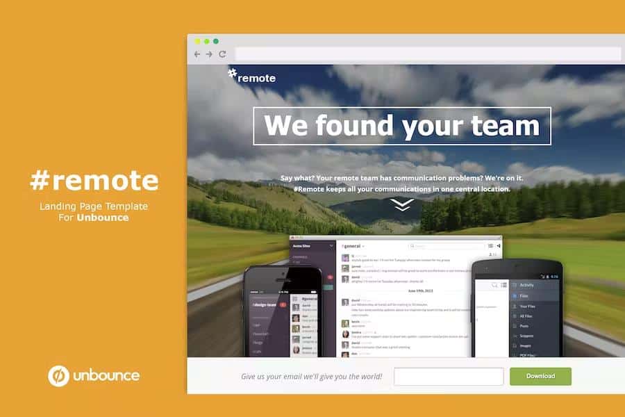 Remote - Unbounce Landing Page with Fullscreen Video Header