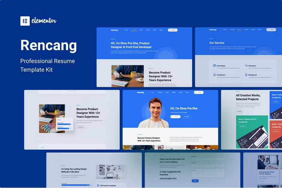 Rencang - CV & Portfolio Elementor Template Kit