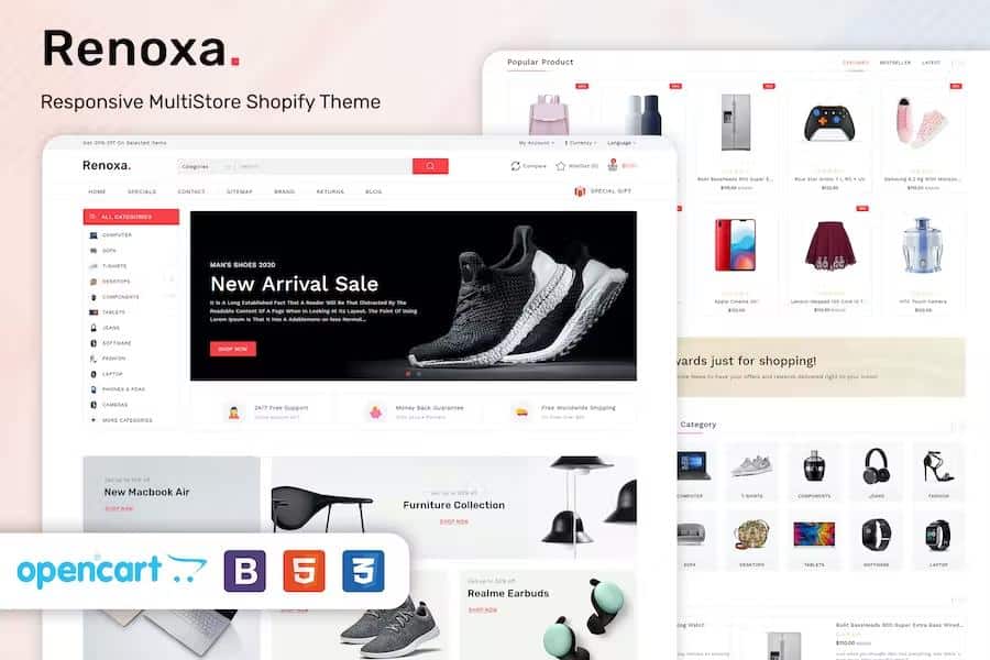 Renoxa - Multipurpose Opencart Responsive theme product preview