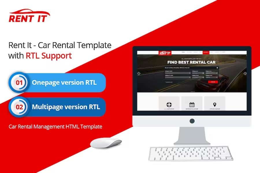 Rent It - Car Rental Template with RTL Support
