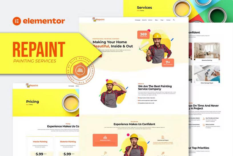 Repaint - Painting Company Service Elementor Template Kit