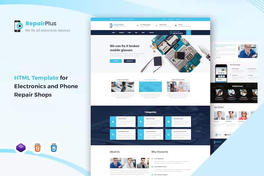 Repair Plus - Electronics and Phone HTML Template