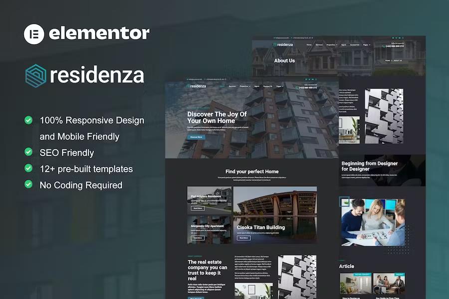 Preview image for Residenza - Real Estate & Property Elementor Template Kit
