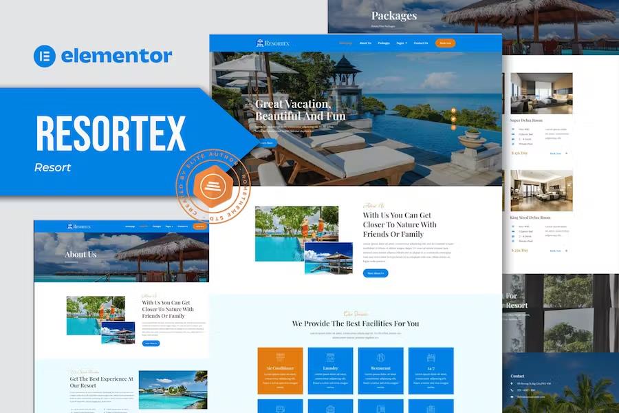 Resortex - Hotel & Resort Elementor Pro Template Kit listing image