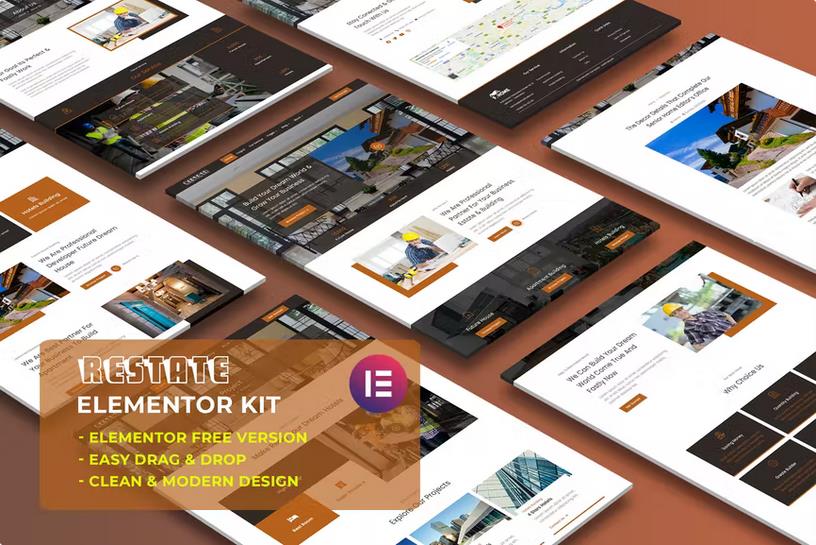 Preview image for Restate - Construction Builder Elementor Template Kit