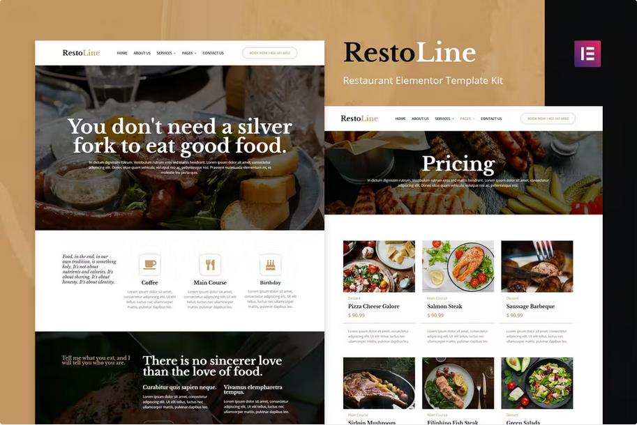Restoline - Restaurant Elementor Template Kit