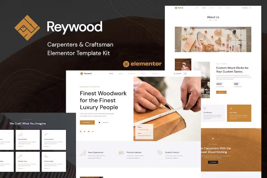 Preview image for Reywood - Carpenter & Craftsman Elementor Template Kit