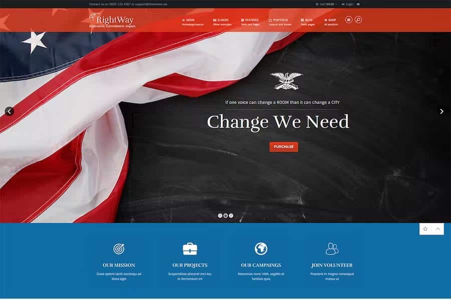 Right Way | Politics & Activism Site Template