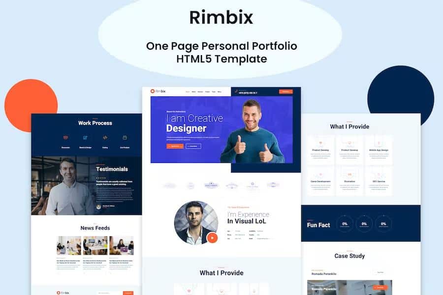 Rimbix - One Page Personal Portfolio HTML5 Template