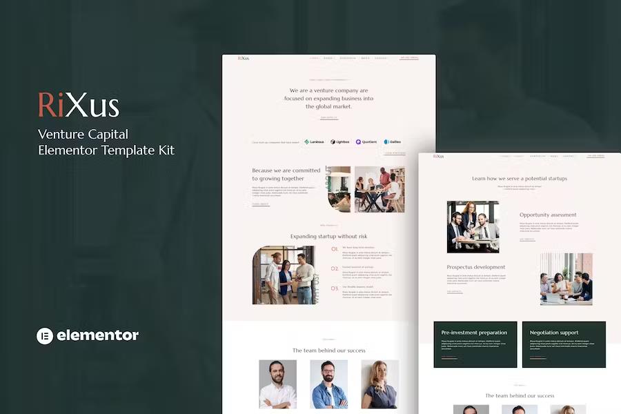 RiXus - Venture Capital Elementor Template Kit listing image