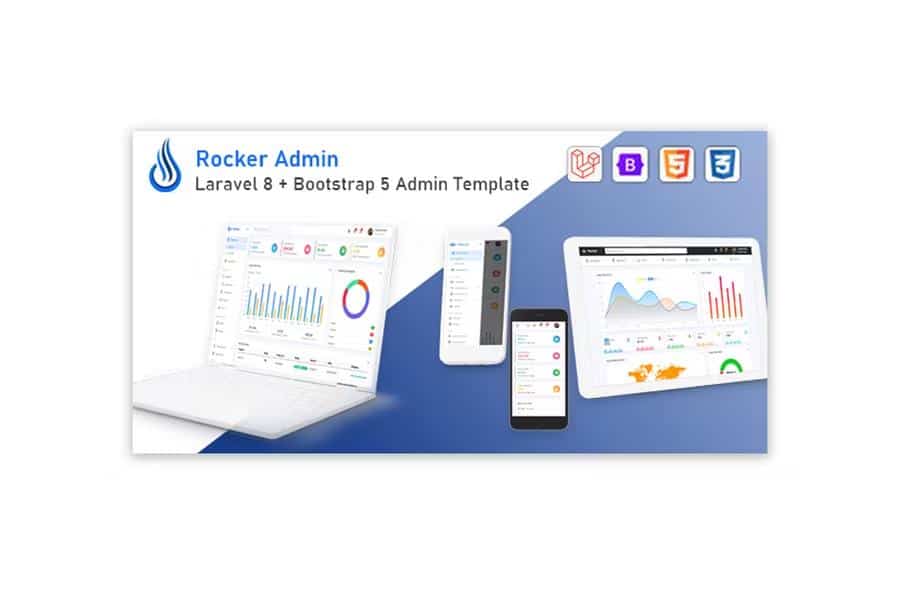 Preview image for Rocker - Laravel 8 + Bootstrap 5 Admin Template