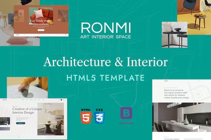 Product preview supplied for Ronmi - Interior Design & Architecture HTML5 Template
