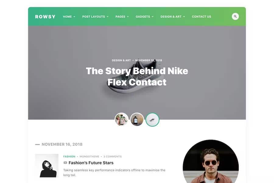 Rowsy - WordPress Blog Theme
