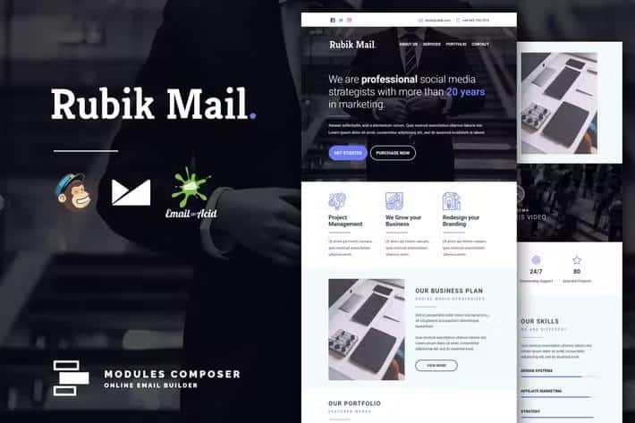 Rubik - Responsive Email for Agencies, Startups & Creative Teams with Online Builder