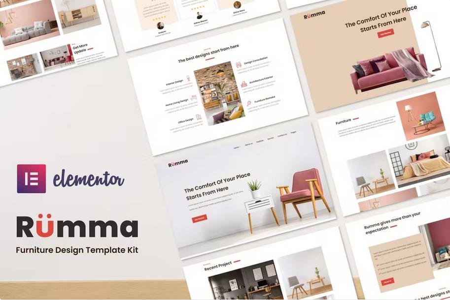 Rumma - Furniture Interior Elementor Template Kit