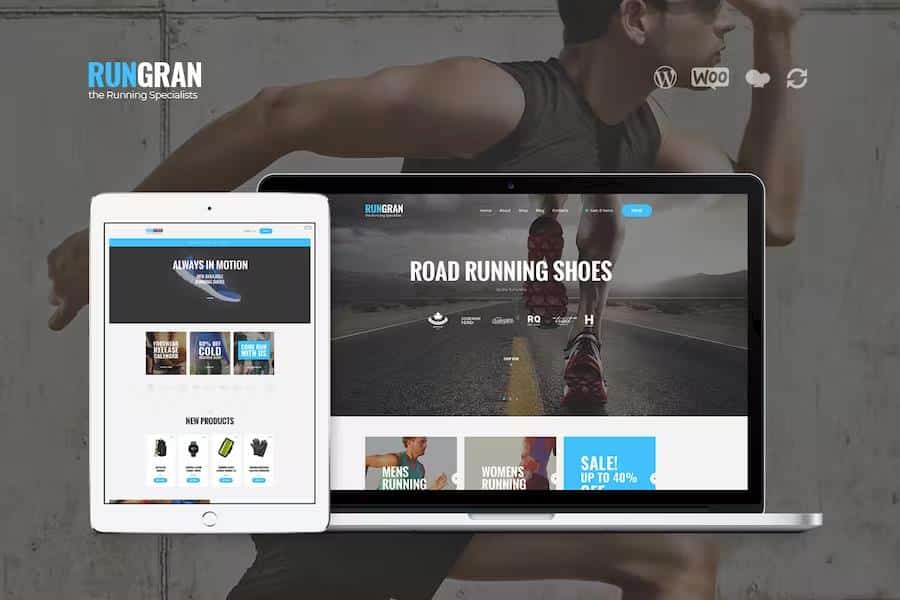 Run Gran - Sports Apparel & Gear Store WordPress Theme