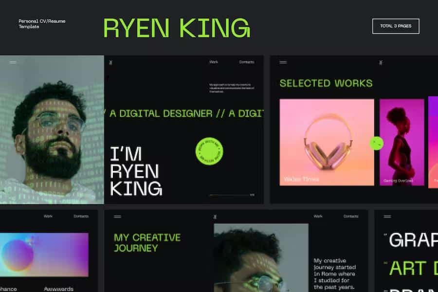 Ryen King - Personal CV Resume WordPress Theme