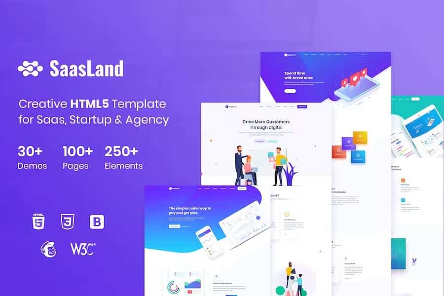 SaasLand - Creative HTML5 Template for Saas, Startup & Agency