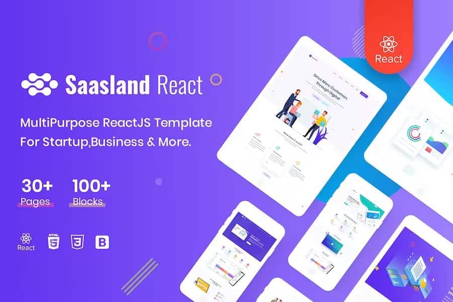 Saasland - MultiPurpose React Template For Startup Business