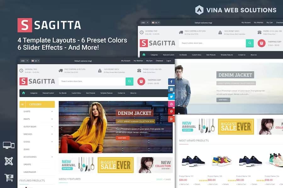 Vina Sagitta - Responsive Joomla eCommerce Template
