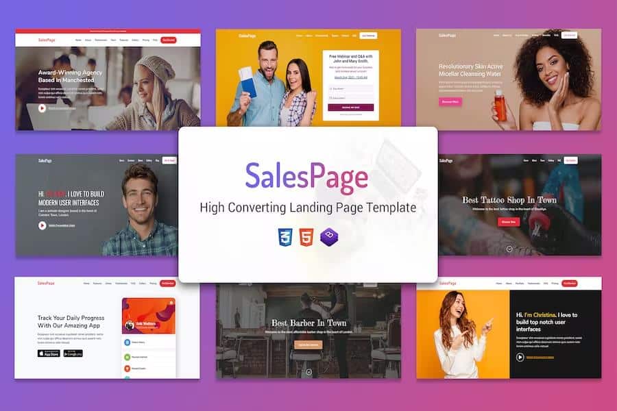 SalesPage - Landing Page Template for Creative Agencies, Apps, Portfolio Websites & Small Businesses