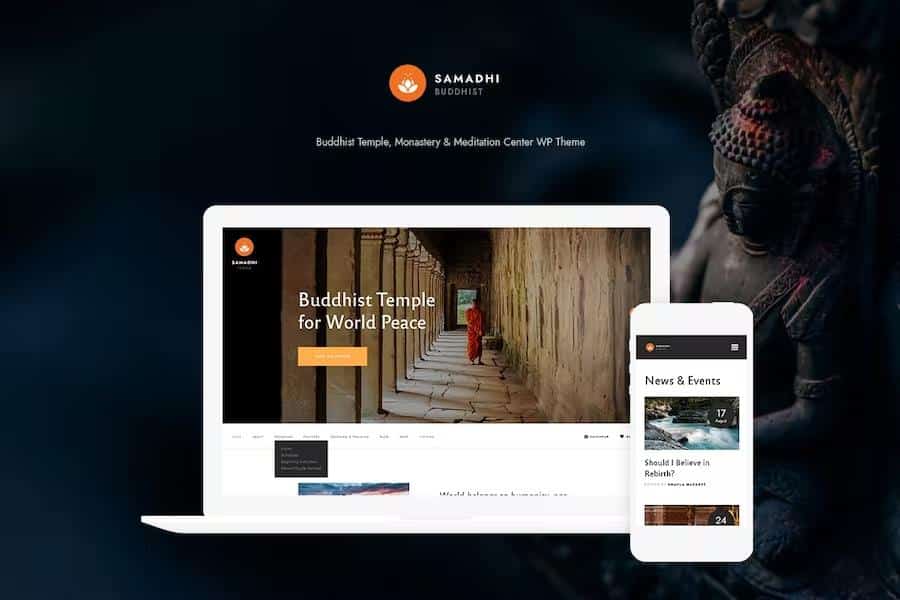 Samadhi - Oriental Buddhist Temple WordPress Theme