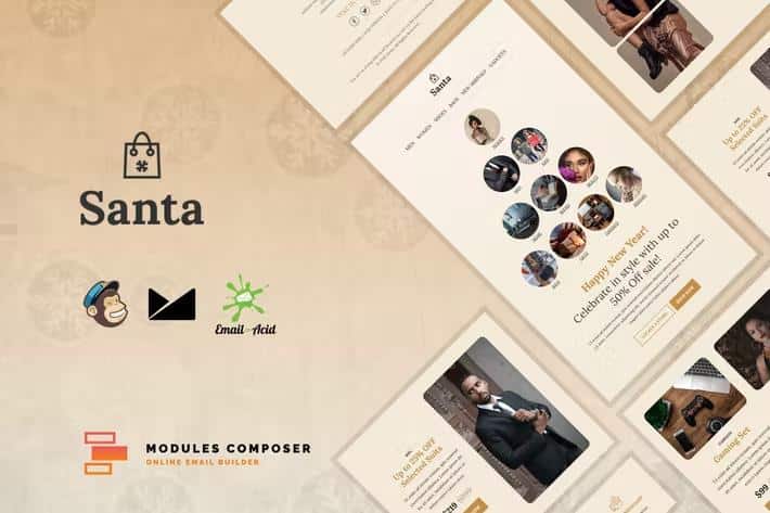 Santa - E-commerce Responsive Email with Online Builder