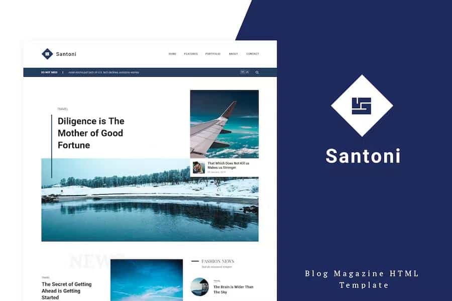 Santoni - Blog and Magazine HTML Template