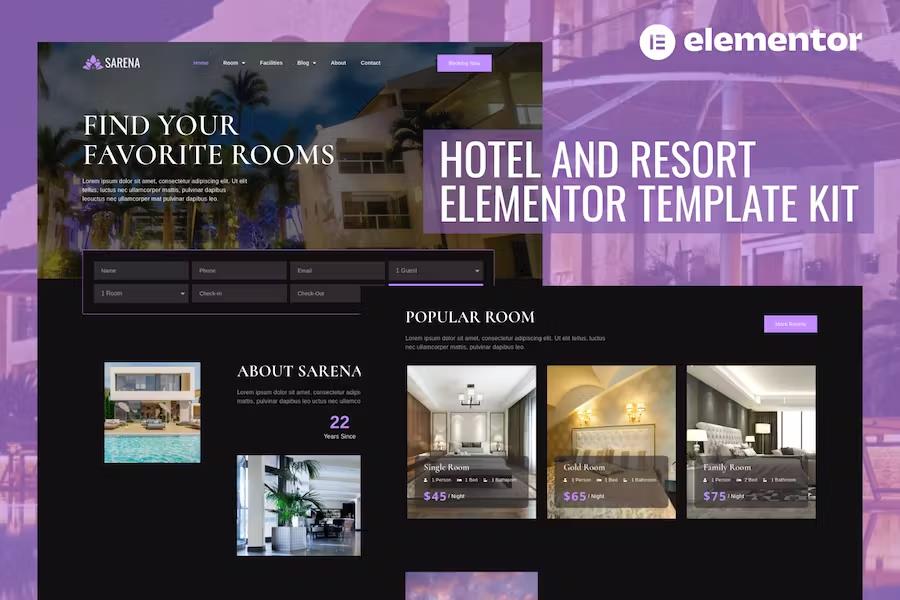 Preview image for Sarena - Hotel & Resort Elementor Template Kit