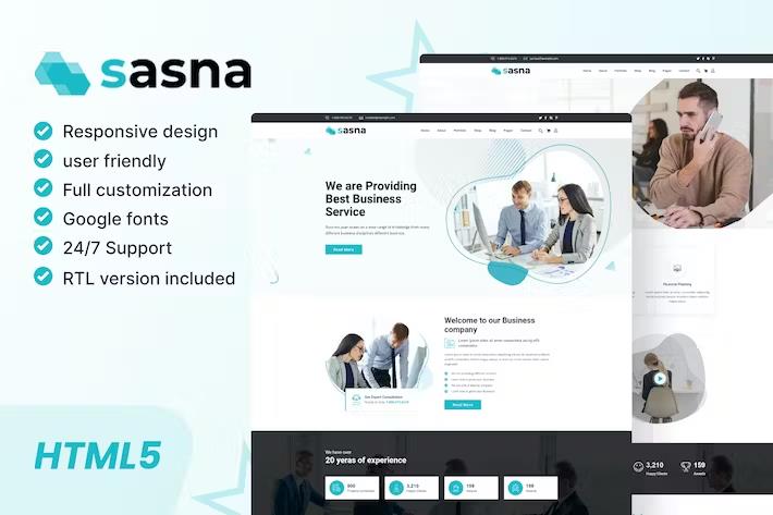 Sasna - Multipurpose Business HTML Template + RTL