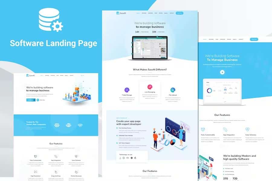 Sasoft - Software Landing Page