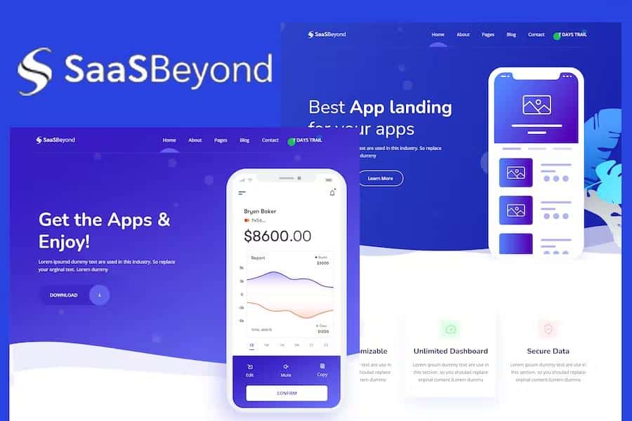 SassBeyond - Sass & Software Landing Page Template