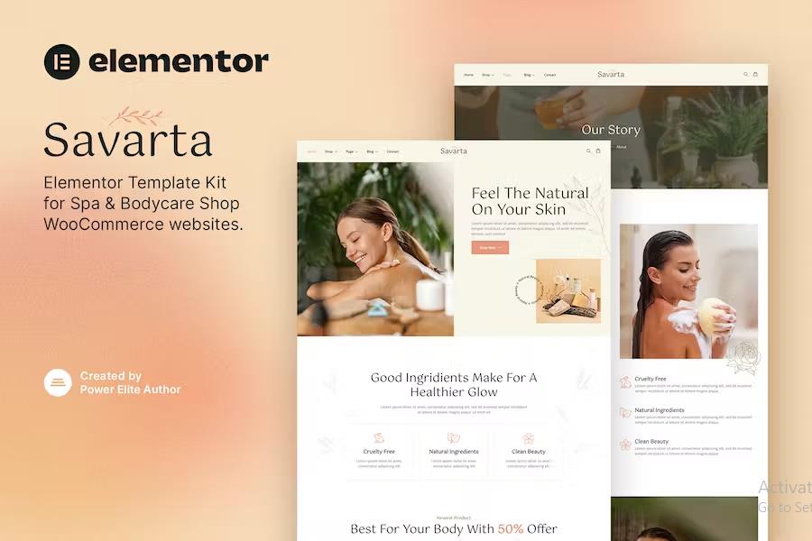 Savarta – Spa & Bodycare Shop Elementor Template Kit product preview